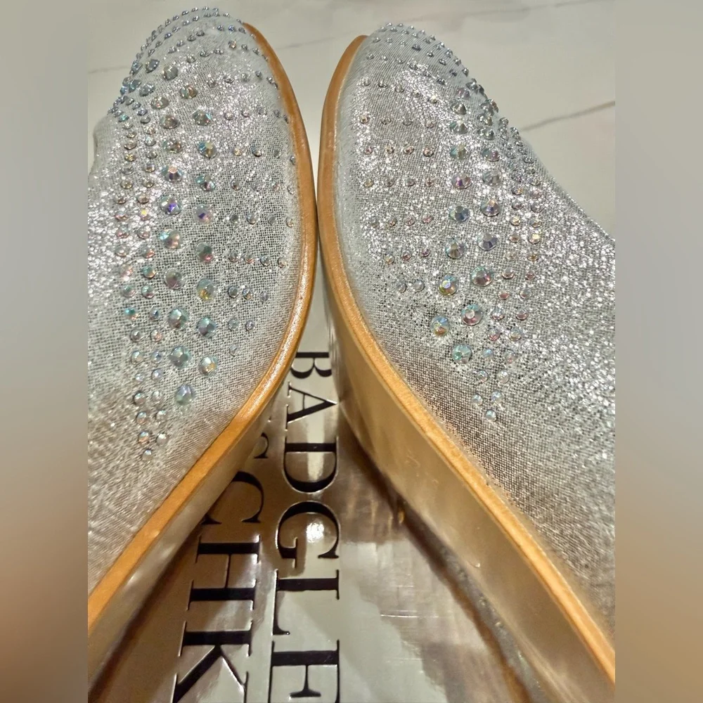 Badgley Mischka Silver Girls Dress Shoes-Size 4 - Picture 8 of 13